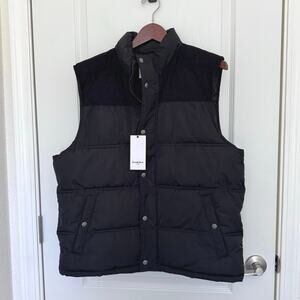NEW Goodfellow & Co Midweight Puffer Sleeveless Vest  Zip Snaps Men’s L Black